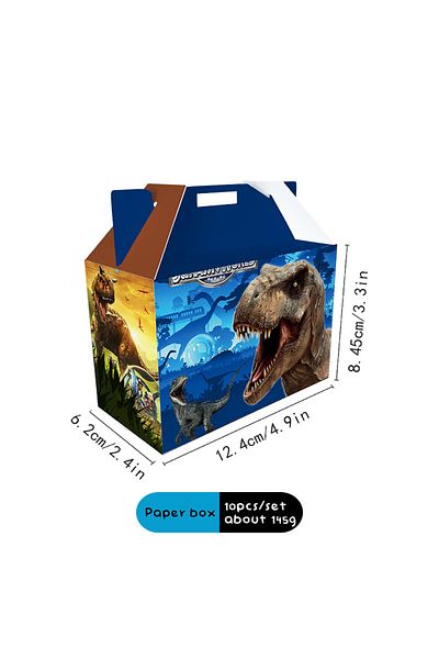 Choice 10pcs Paper Box Jurassic World Party Favors Boxes For Kids Birthday Decor Supplies Dinosaur Gift Box