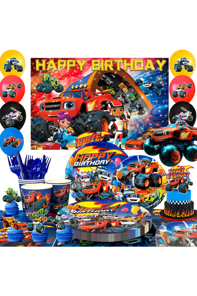 Choice مستلزمات حفلات شاحنة الوحش ديب بلو، 140 قطعة من زينة عيد الميلاد وأدوا...