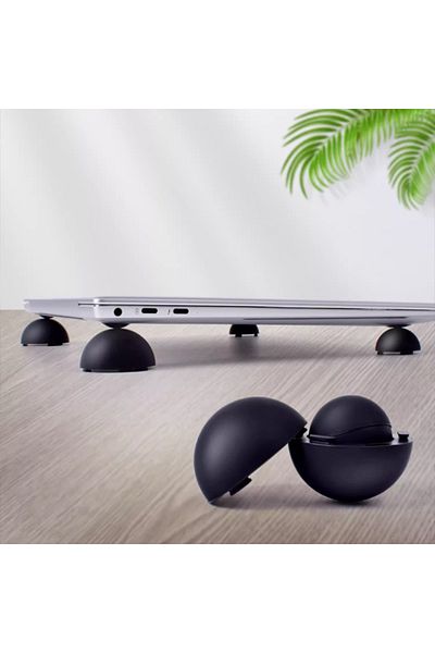 Choice Black Mini Portable Laptop Cooling Pad Small Invisible Cooler Ball Stand Potable Feet Heightening Br