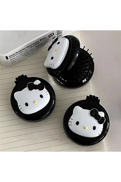 Choice B Hello Kitty Sanrio Folding Hair Comb Hair Styling With Mirror Anime Portable Travel Small Combs T.