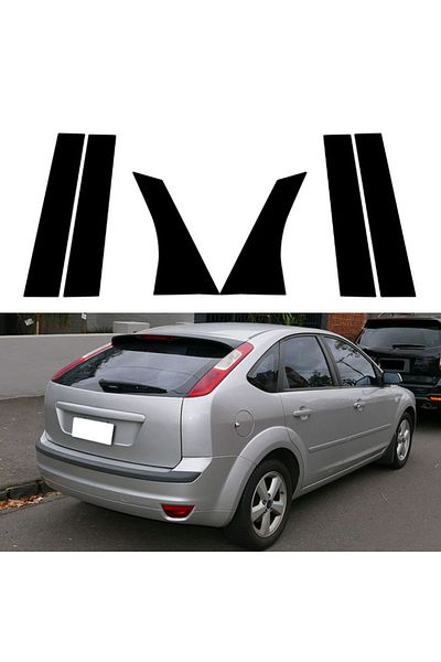 Choice 6Pcs Set Black Pillar Posts Door Window Decal Trim Cover Fit For Ford Focus Sedan/Hatchback 2005-...