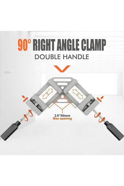 QDS Silver 90 Degree Clip Welding Woodworking Right Angle Clamp Photo Frame Corner Clip Woodworking Vise
