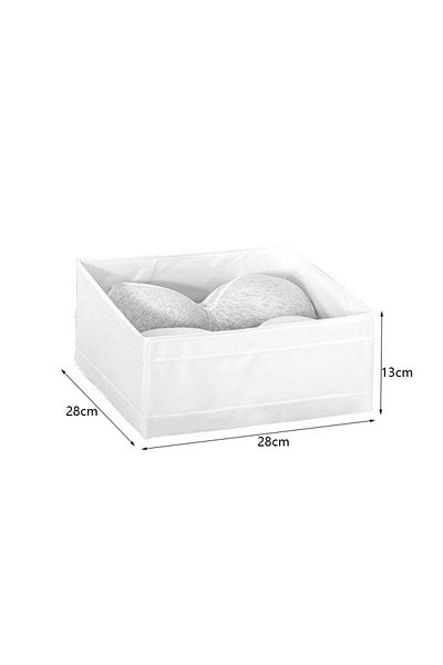 Choice White L Clothes Organizer Compartment Storage Box Foldable Washed Home Organizer For Underwear Jeans