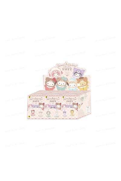 Choice 6pcs-set Genuine Sanrio Family Anime Latte Vinyl Plush Blind Box Series Pendant Kuromi / Sinamorol K