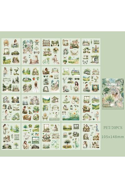 Choice D 20sheets Pet Stickers Season Series Pet Decorative Stickers Diary Girls Scrapbooking Material Dec.