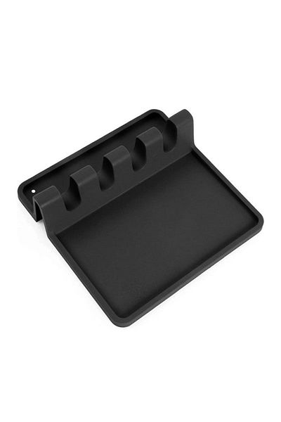 Choice Black Multi-functional Silicone Kitchen Tool Holder For Spoon, Ladle, Spatula, Chopsticks And Scrape