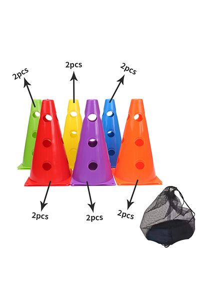 Choice 12 Pcs 1 Set 23cm Mark Cones With Holes Football Speed Agility Training Equipment Mark Barrel