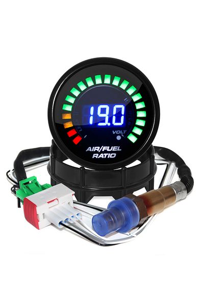 MAIMEIMI Gauge And Sensor-1 2 In 1 Racing Gauge 52mm Digital Car Gauge Afr With Narrowband O2 Oxygen Sensor