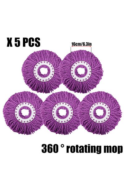 Choice 5 Pcs Universal 360 ° Rotating Mop Head Microfibers Round 16mm Mopping Head Microfiber Spin Mop Rags