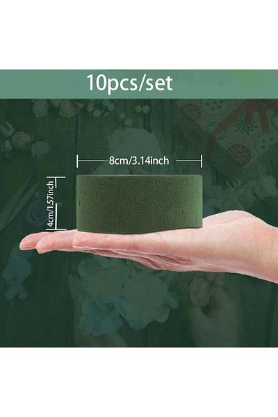 Choice Green Floral Foam, 10PCS Round Floral Foam Brick, Dry Floral Foam Blocks, Artificial Flower Mud D...