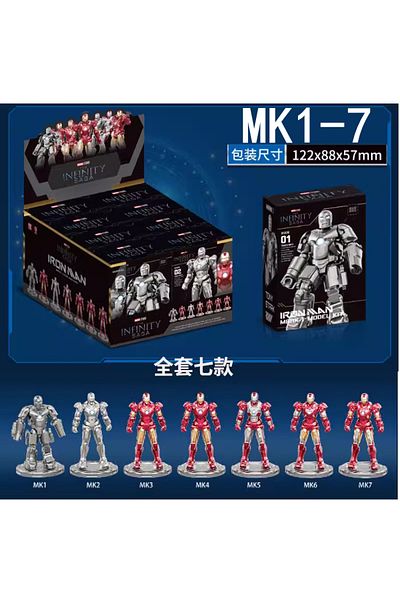Choice Boxed Mk1-mk7 8pcs 8pcs/set Original Iron Man Piston Mk8 Mk9 Mk10 Mk11 Mk12 Mk13 Mk14 Blocks Bricks