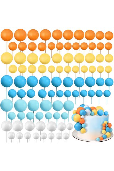 Choice 80pcs 80pcs Balloons Cupcake Topper Diy Cake Insert Topper Foam Cake Balls Baking Decoration For We