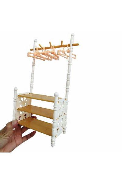 Choice 3 Multicolor Doll Clothes Rack Plastic Dolls Accessories Dollhouse Furniture Organization Playing H.
