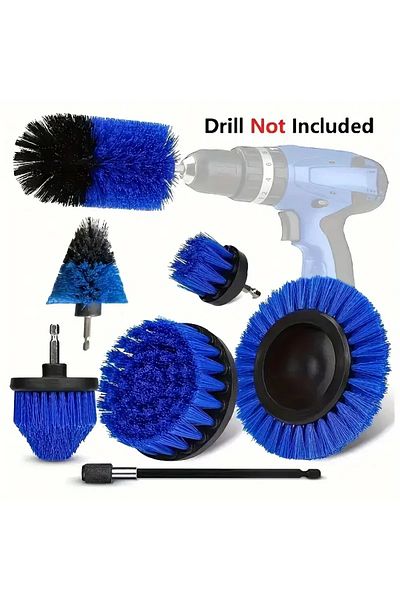 Choice Blue 7-piece Drill Brush Attachment Set, Cleaning Brush Tool Kit, Multi-purpose Drill Brush With Ext
