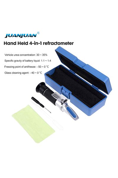 JUANJUAN 4 in 1 Refractometer Antifreeze Coolant Tester ATC Adblue Engine Fluid Propylene Ethylene Glycol ...