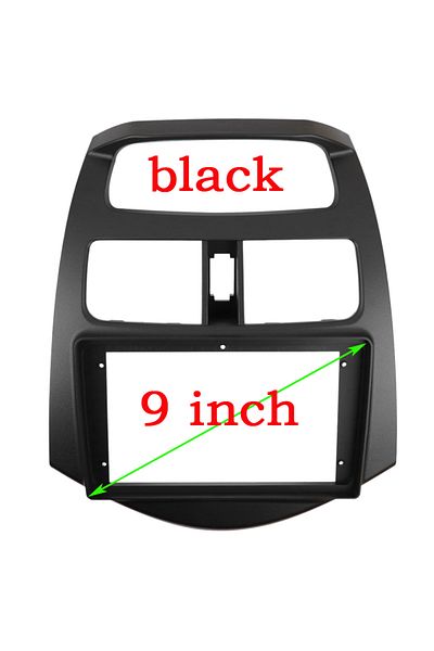 BYNCG Only Frame Black 9 Inch Radio Fascias For Chevrolet Spark 2010-2016 Double Din Dvd Stereo Panel Dash