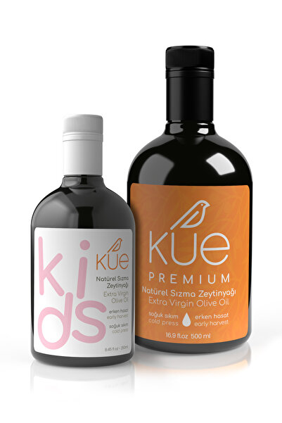 KUE OLIVE OIL KUE Premium ve Kids Serileri Erken Hasat Soğuk Sıkım Natürel Sı...
