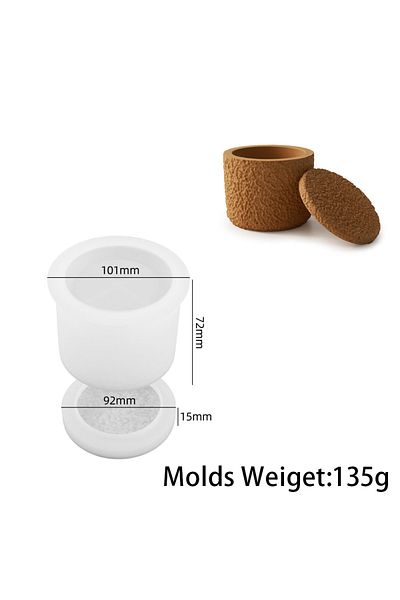 UDOCOOL 01 Set Storage Boxs Silicone Mold With Lids Ornaments Jar Bottles Concrete Cement Resin Molds Diy Ca
