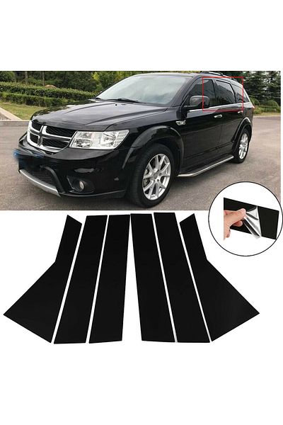 Choice 6pcs Black Pillar Posts Fit For Dodge Journey 2009-2020 2019 2018 2017 Car Door Side Moulding Tri...