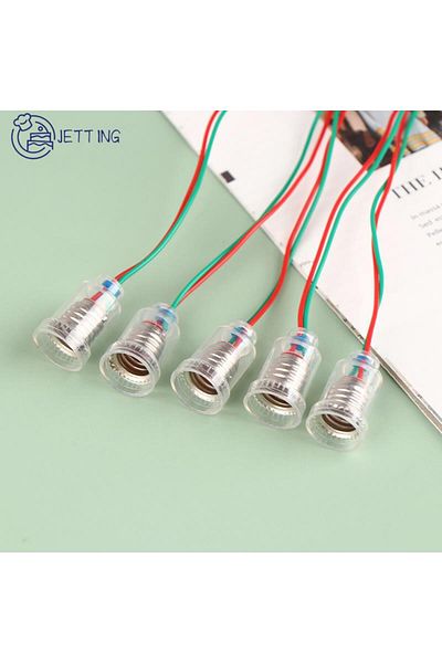 Choice 5Pcs Universal E10 Lamp Holder With Wire Small Lampholder E10 Base Experiment Teaching Instrument...
