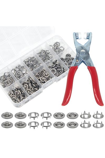 Choice Silvery White 50 Sets Snap Fasteners Kit Tool, Metal Snap Buttons Rings With Fastener Pliers Press T