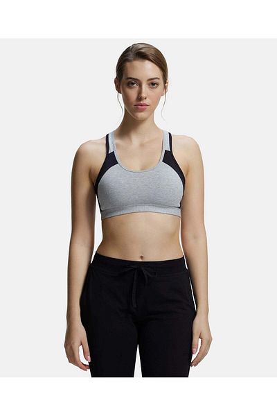 JOCKEY Power Back Padded Active Bra 1380-01 Gray