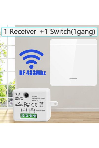 Choice 1 جهاز استقبال 1 مفتاح مفتاح حائط ذكي للإضاءة LED Rf 433 ميجا هرتز مفتاح تحكم عن بعد لاسلكي