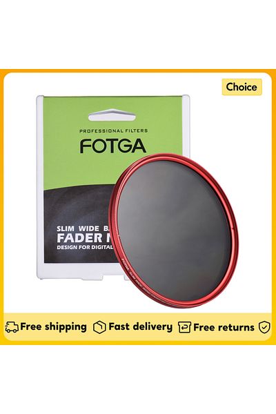 Arealer 77mm FOTGA 58/ 67/ 72/ 77/ 82mm Slim ND Fader Variable Filter Neutral Density ND2 to ND400 Red for C