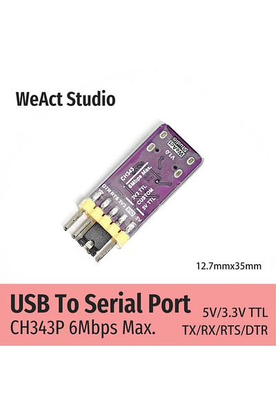 Choice وحدة Weact Ch343p Ch343 USB إلى Serial/TTL UART بجهد 3.3 فولت و5 فولت بدلاً من Ch340
