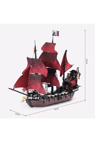 yaafun 1207pcs Lotr Ambush Ship Pirates Of Caribbean Reveng Warship Black Pearl Sailboat Building Block Bri