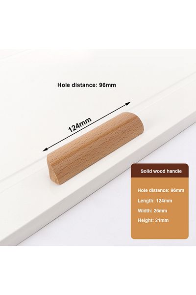 TFAAI Hole Distance 96mm 1pcs Wooden Furniture Handle Drawer Pulls Cabinet Solid Wood Handles Environmenta