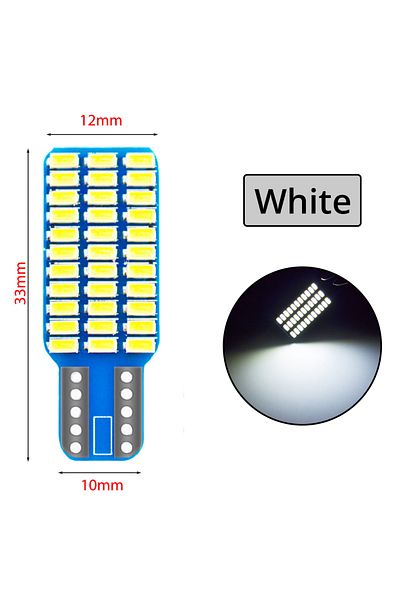 Choice 10 قطع بيضاء من مصابيح إشارة الانعطاف T10 W5w 3014 33SMD للسيارة بجهد 12 فولت تيار مستمر ولوحة ترخيص ومساحة صندوق السيارة باللون الأبيض
