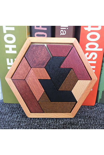 Choice 1 لغز خشبي سداسي الشكل، ألعاب تنمية الذكاء للأطفال، ألعاب ذكاء تانجرام للبالغين، ألغاز الذكاء