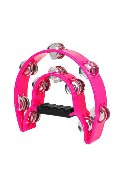 Choice Rose Red Orff Tambourine Double Row Hand Rattle Children's Gift Musical Enlightenment Educational Pa