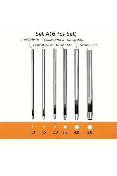 Choice 6 Pieces Leather Perforator, Perforation Tool for Belts, Watch Straps, Handbag Straps, etc., Home...