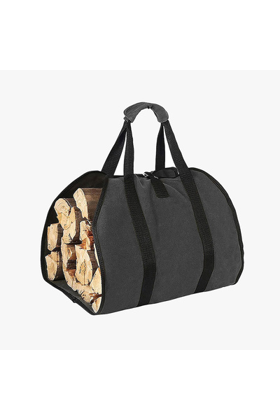 Choice حقيبة تخزين الحطب السوداء من القماش لحمل الحطب وحقيبة حمل جذوع الأشجار