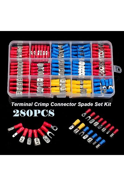 Choice Purple 280pcs Wire Connector Kit Male Female Insulated Terminals Cold Crimp Terminals Assorted Crimp
