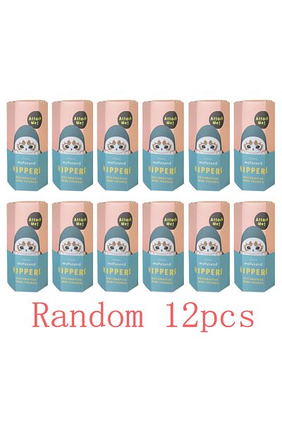 Choice Random 12pcs New Mofusand Blind Box Hippers Mini Figure Shark Cat Action Figure Toys For Fans Childr