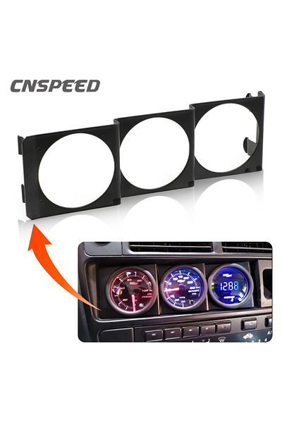 Choice 52mm 3 Hole Single DIN Radio Slot Face Triple  Meter Panel Iron Mount Black For Auto Car Gauge Pod