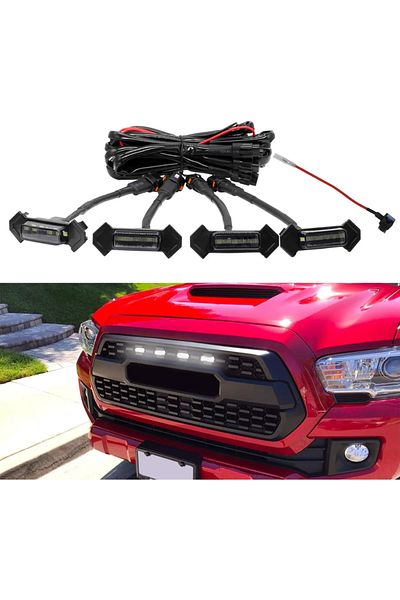Choice Smoked Lens White For Toyota Tacoma 2016 2017 2018 2019 2020 Car Led Grille Strobe Light Warning Day
