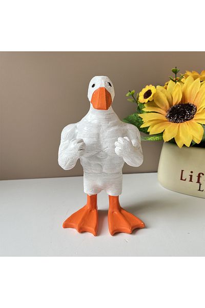 Choice Jry-0811 1pc Duck Statue Ornament Funny Muscle Duck Statue Decoration Resin Crafts Sculpture Ornamen
