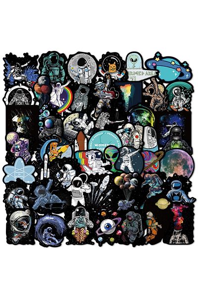 Choice Astronaut 50pcs 50pcs Astronauts Exploring Outer Space Graffiti Stickers Waterproof Vinyl Decals Diy