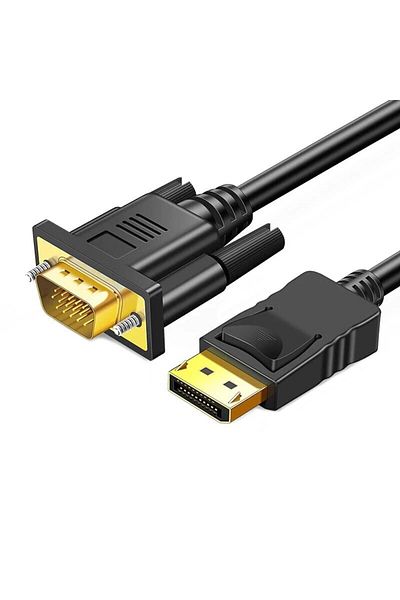 Choice كابل 1.8 متر أسود من منفذ DP إلى VGA، محول DisplayPort إلى VGA، كابل فيديو عالي الدقة لشاشة التلفزيون والكمبيوتر المحمول