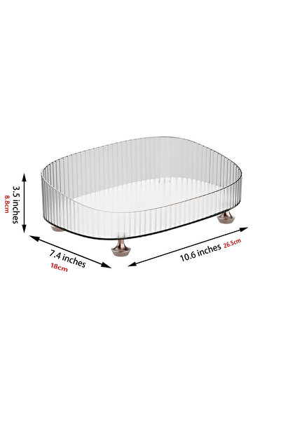 Choice صينية عطور شفافة بيضاء كبيرة السعة للحمام ومنظم للعطور للتخزين على سطح...