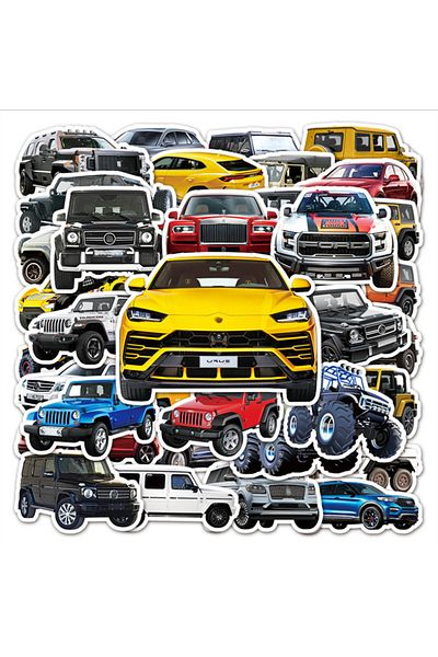 Choice 51PCS Cool Off-Road Vehicle Cartoon Graffiti Luggage Skateboard Notebook Hand Account Decorative ...
