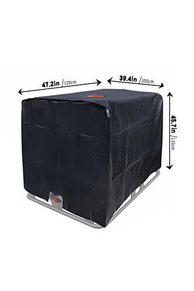 Choice غطاء حقيبة IBC بسحاب أسود مقاس 120 × 100 × 116 سم من Huapate بسعة 275 ...