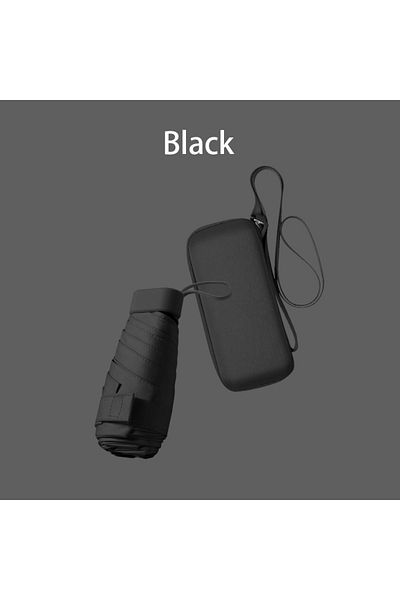 Choice Black Mini Travel Sun Umbrella For Purse With Case,small Compact Uv Umbrella For Sun And Rain,lightw