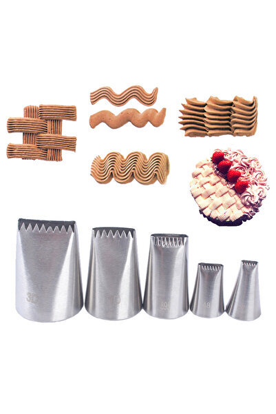 Choice 5 قطع/مجموعة من فوهات تزيين الكيك على شكل سلة منسوجة ونصائح لتزيين قوالب الحلوى وتشكيلها وخبز المعجنات...