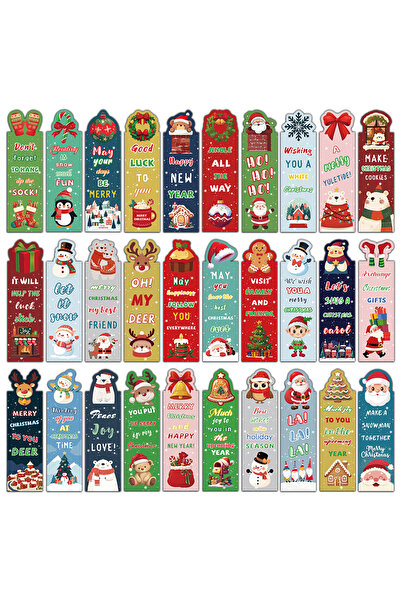 Choice 30 قطعة من علامات مرجعية لعيد الميلاد الغريبة لتزيين صفحة القراءة وتعل...