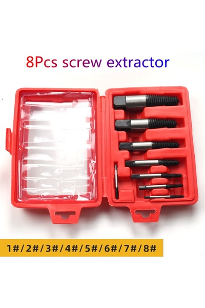 Choice مستخرج مربع مكون من 8 قطع صندوق لإزالة البراغي التالفة والمكسورة ومستخرج رؤوس المثقاب 5/6/8 قطع من الفولاذ المتين E